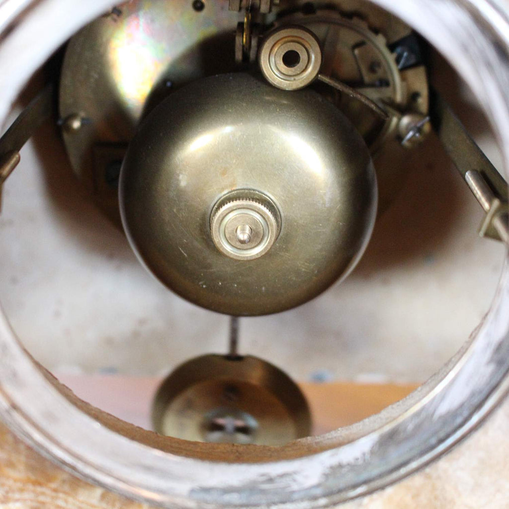 Art Deco Mantel Clock  in onyx and silvered bronze att to Geroges Lavroff at Jeroen Markies 