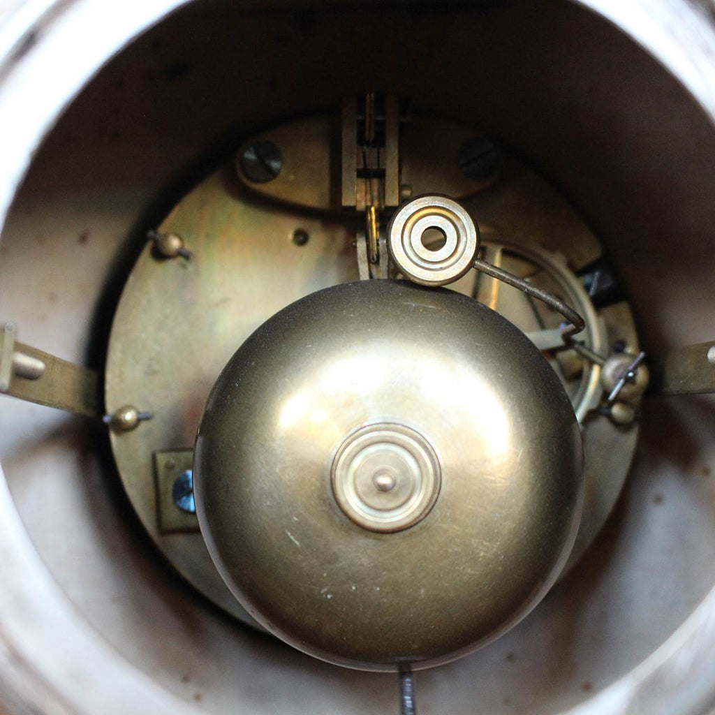 Art Deco Mantel Clock  in onyx and silvered bronze att to Geroges Lavroff at Jeroen Markies 