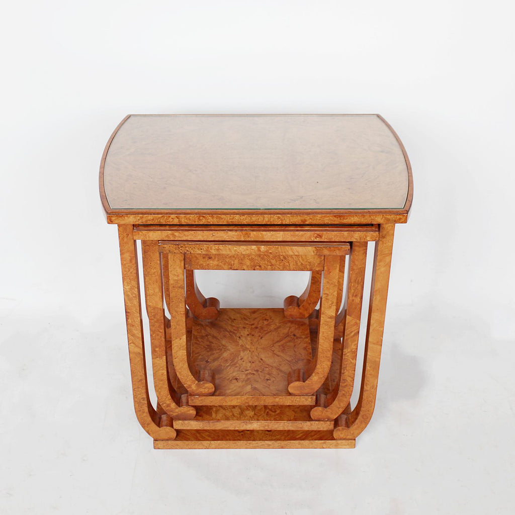 Art Deco set of nested tables in walnut at Jeroen Markies
