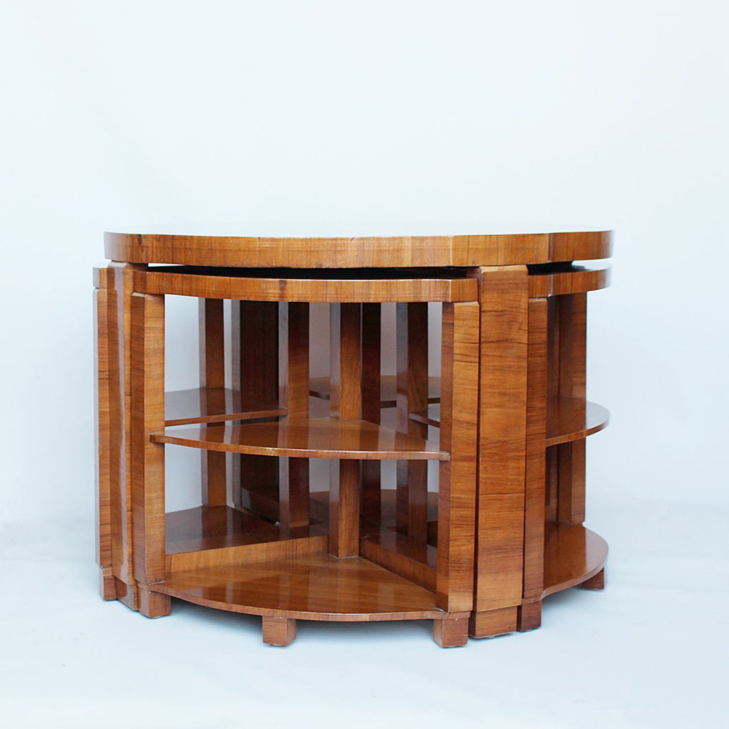 Art Deco nest of tables in walnut circa 1930