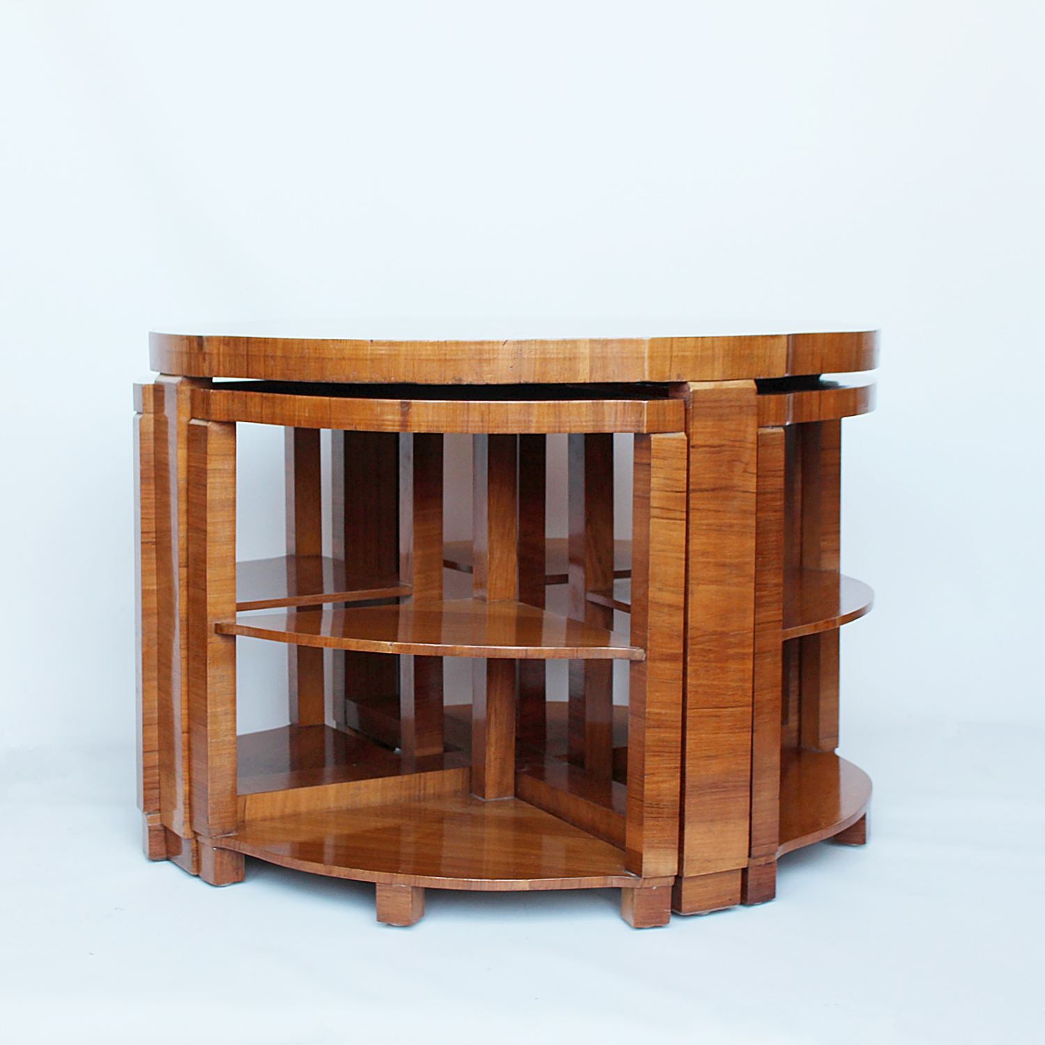 Art Deco nest of tables in walnut circa 1930
