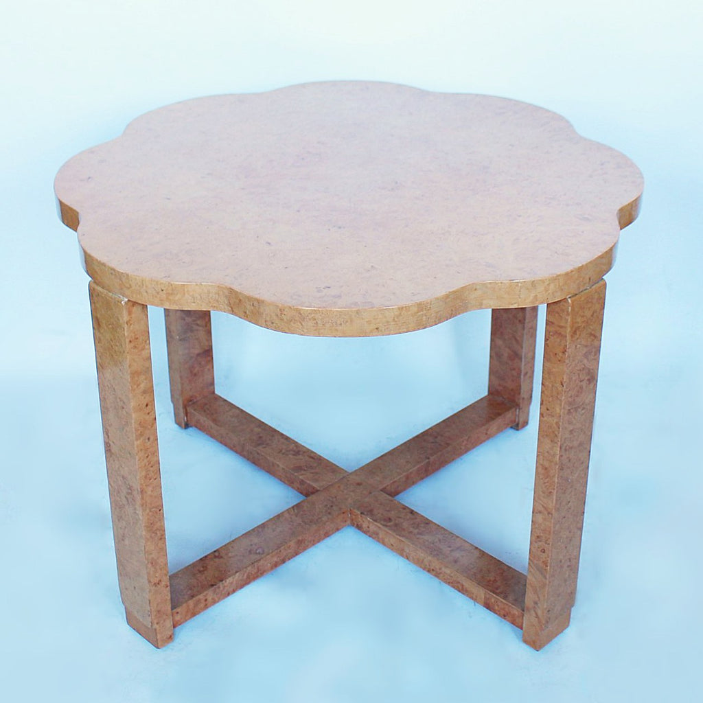 Epstein Art Deco nest of tables in burr walnut at Jeroen Markies Art Deco