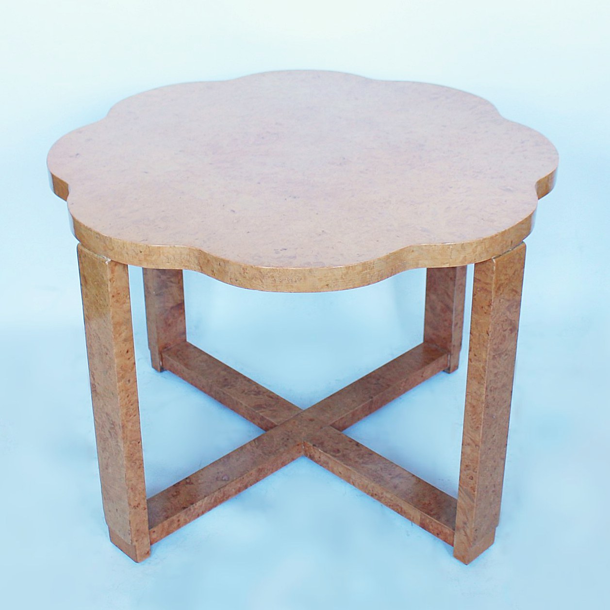 Epstein Art Deco nest of tables in burr walnut at Jeroen Markies Art Deco