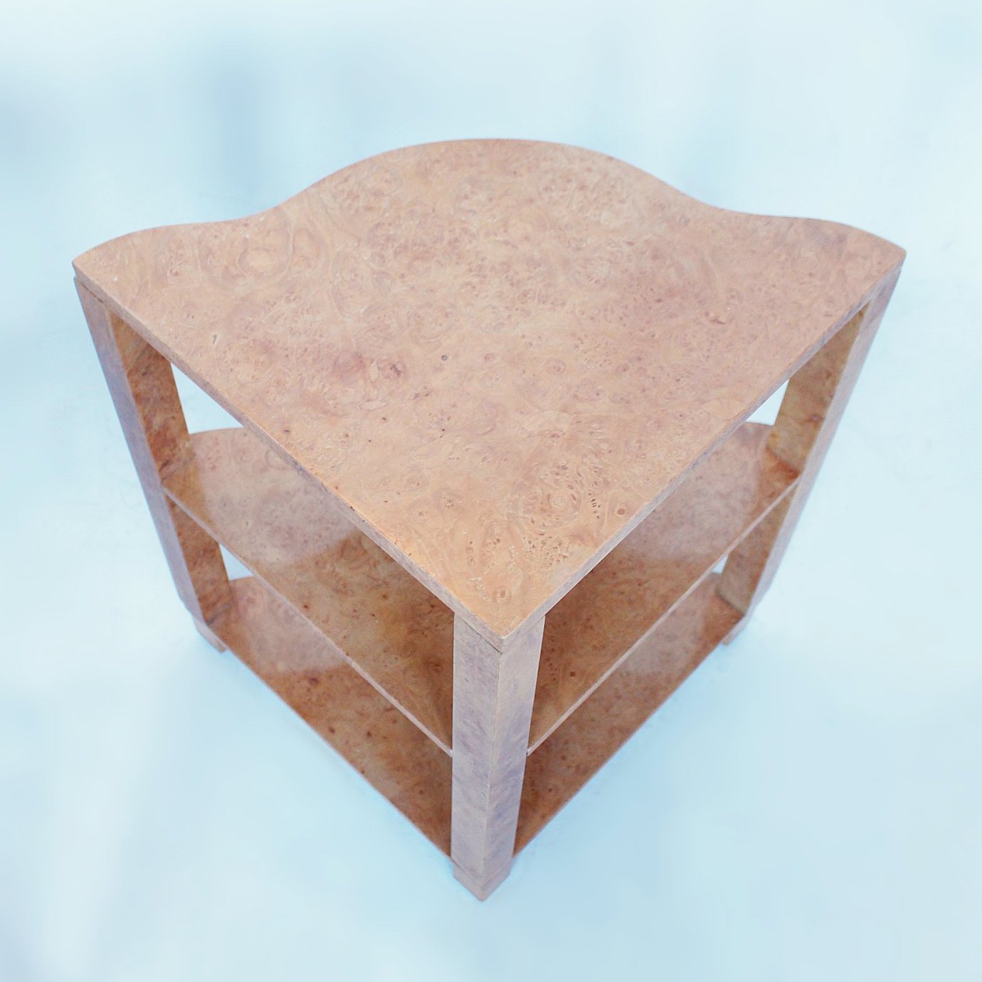 Epstein Art Deco nest of tables in burr walnut at Jeroen Markies Art Deco