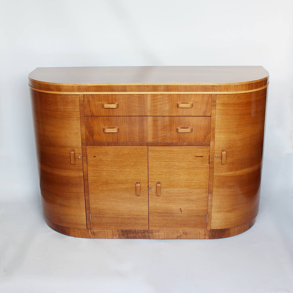 Art Deco sideboard in walnut and satin birch circa 1930 at Jeroen Markies