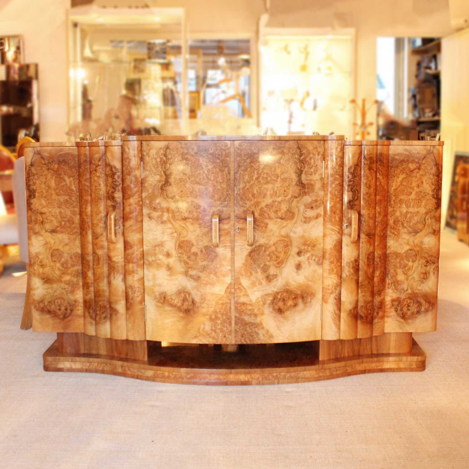 Epstein Art Deco sideboard in burr walnut circa 1930 at Jeroen Markies