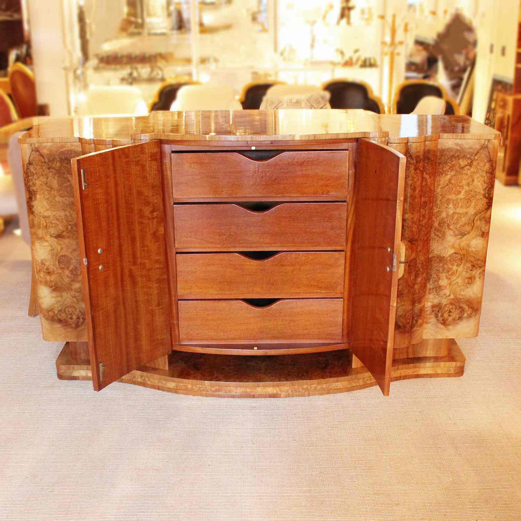 Epstein Art Deco sideboard in burr walnut circa 1930 at Jeroen Markies