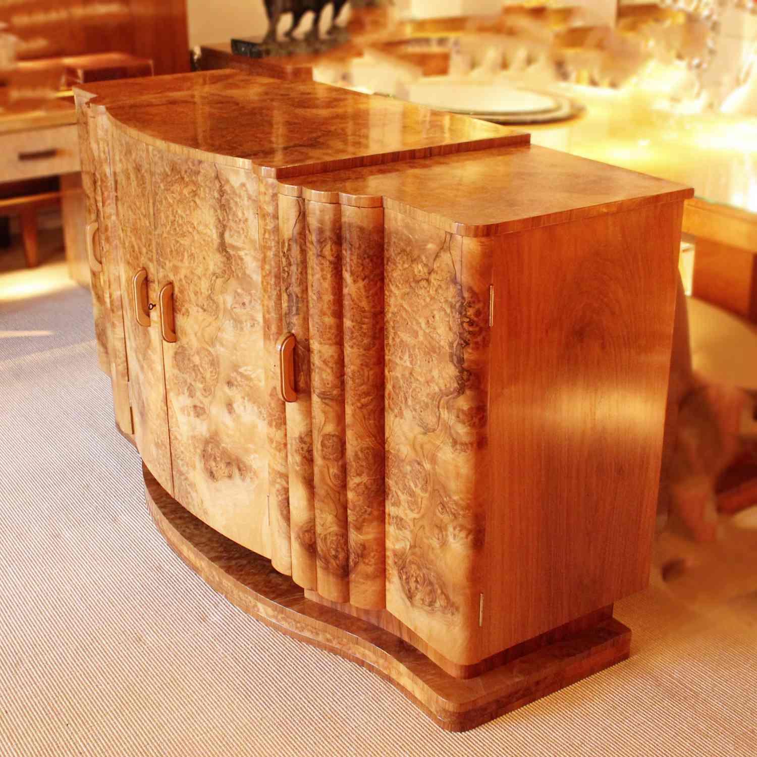 Epstein Art Deco sideboard in burr walnut circa 1930 at Jeroen Markies
