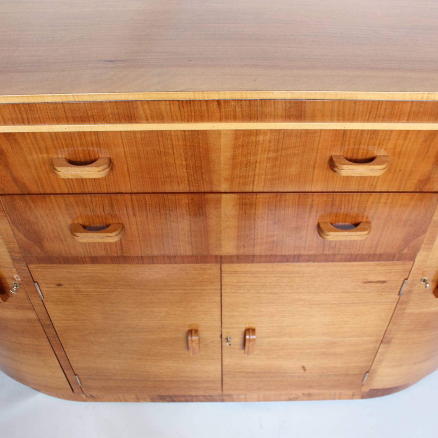 Art Deco sideboard in walnut and satin birch circa 1930 at Jeroen Markies