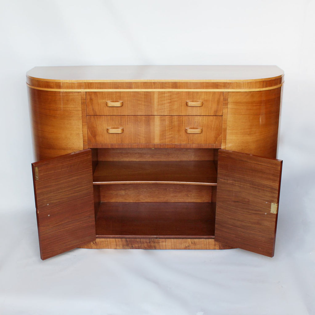 Art Deco sideboard in walnut and satin birch circa 1930 at Jeroen Markies