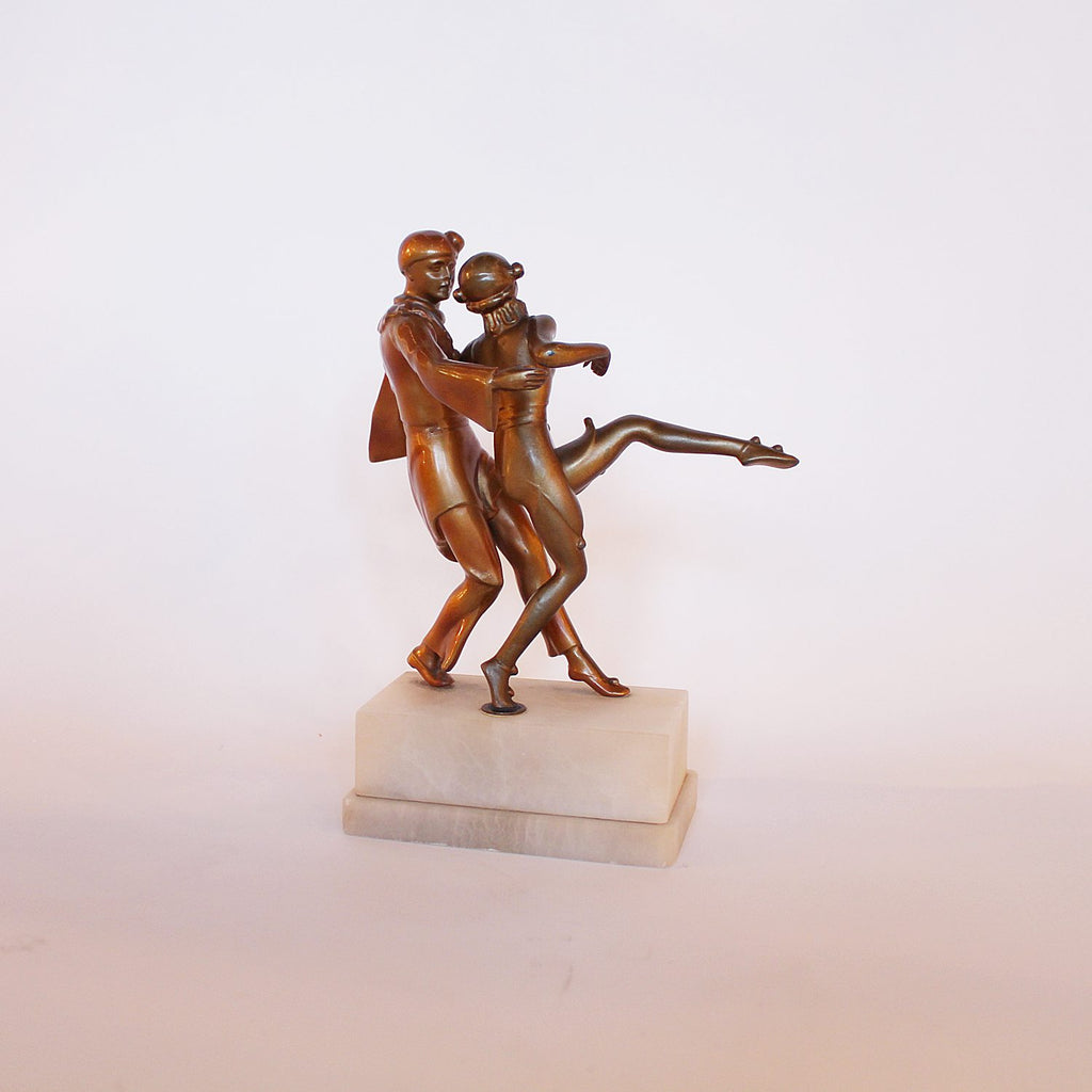 Art Deco dancers sculpture Pierrot and Pierrette