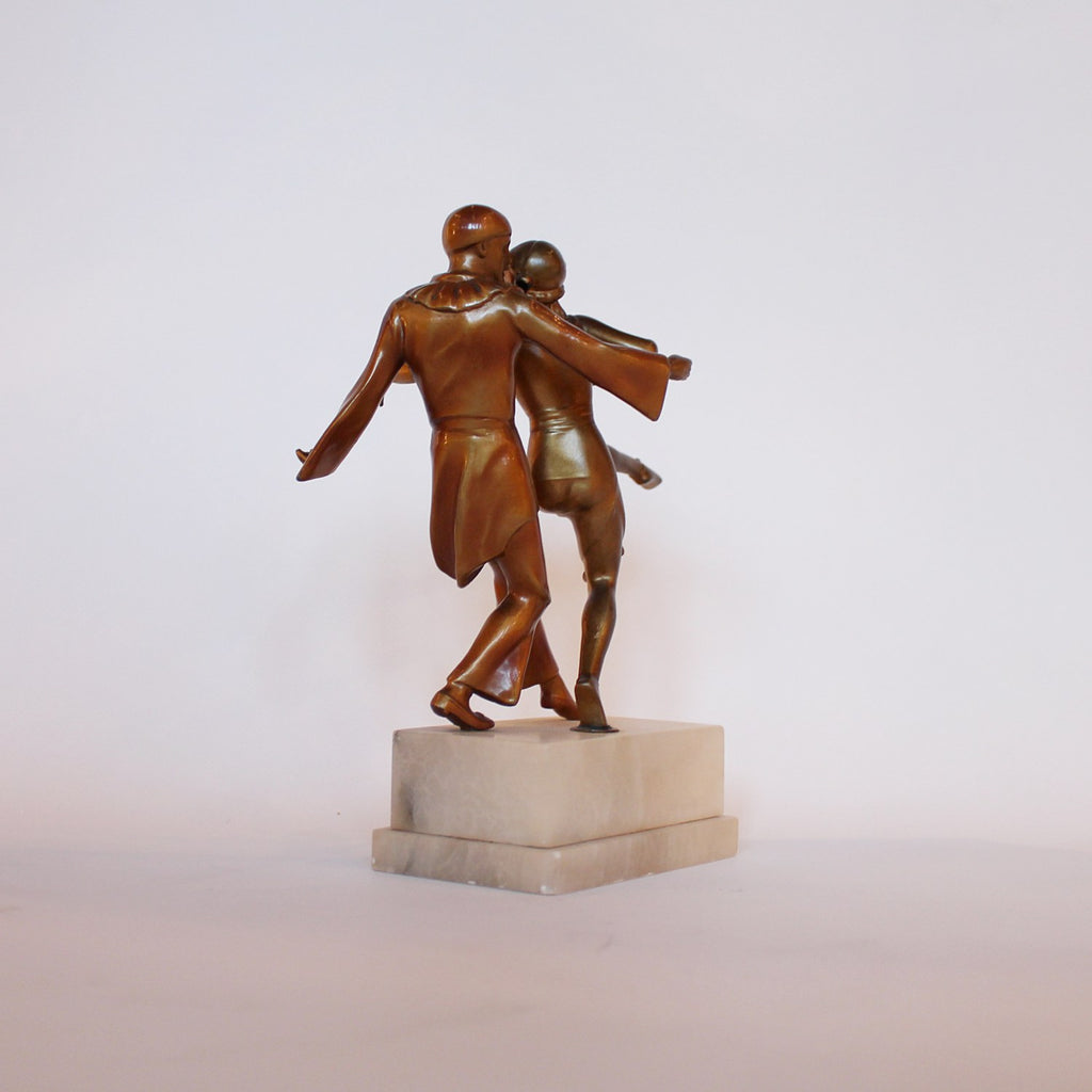 Art Deco dancers sculpture Pierrot and Pierrette
