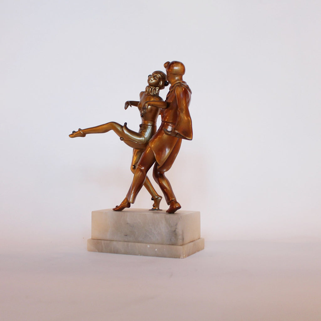 Art Deco dancers sculpture Pierrot and Pierrette