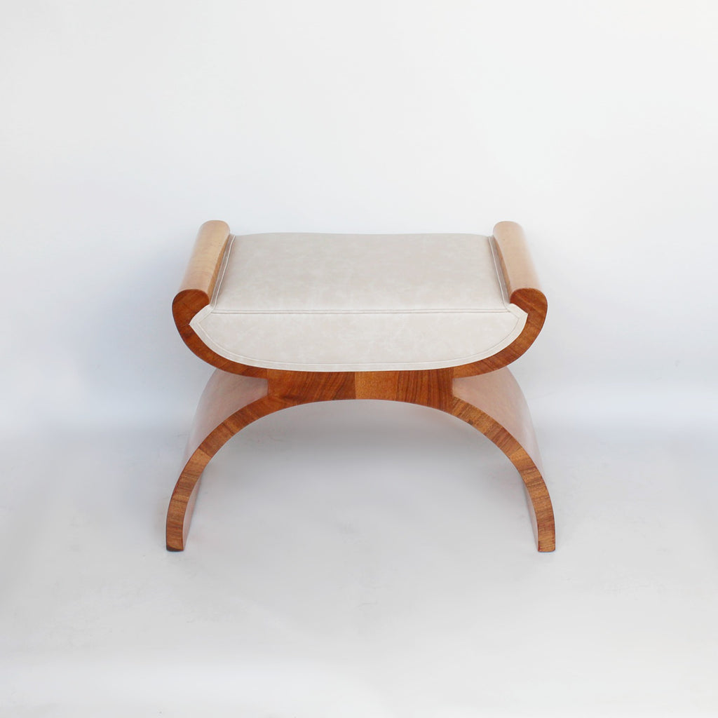 Art Deco x-frame stool by Harry & Lou Epstein at Jeroen Markies