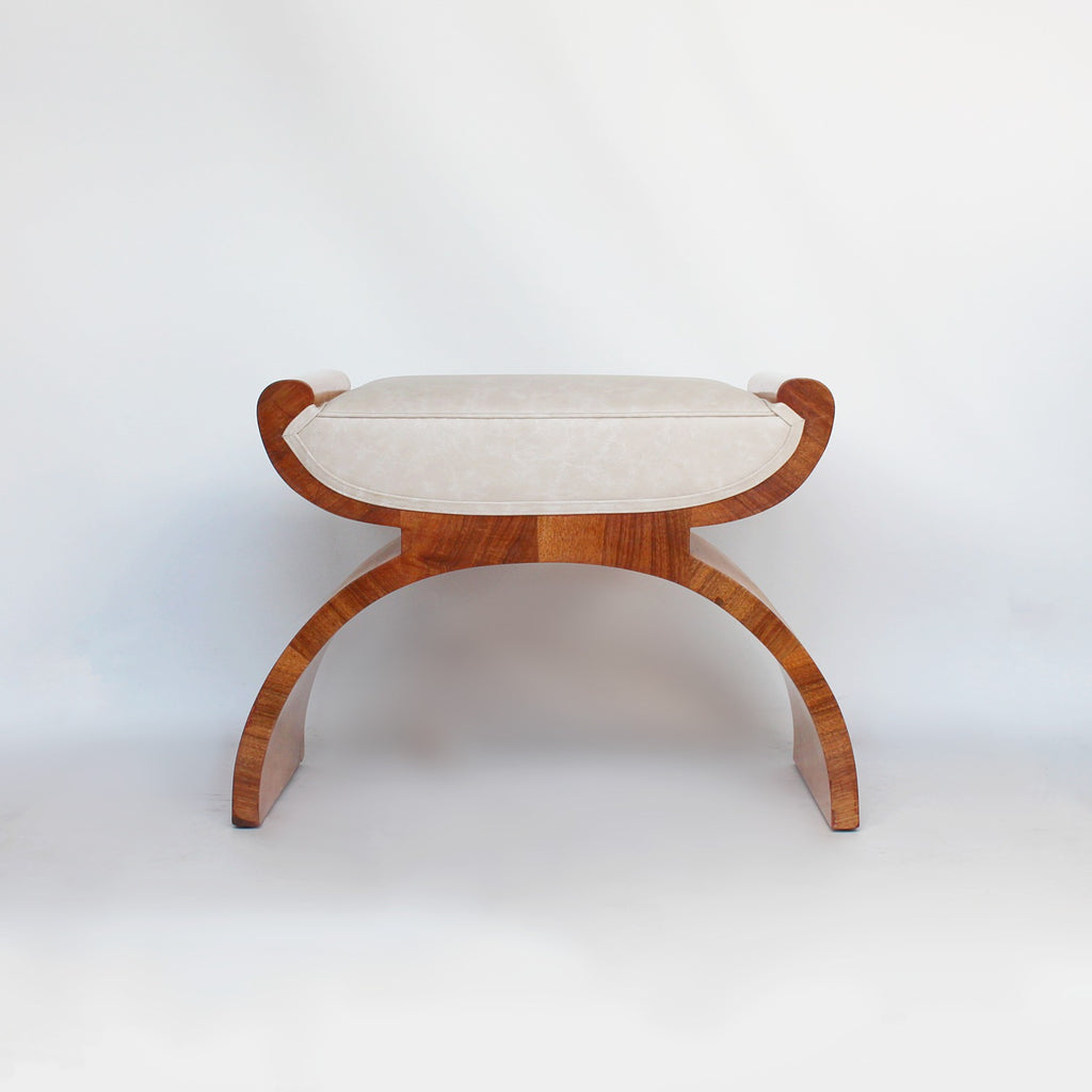 Art Deco x-frame stool by Harry & Lou Epstein at Jeroen Markies