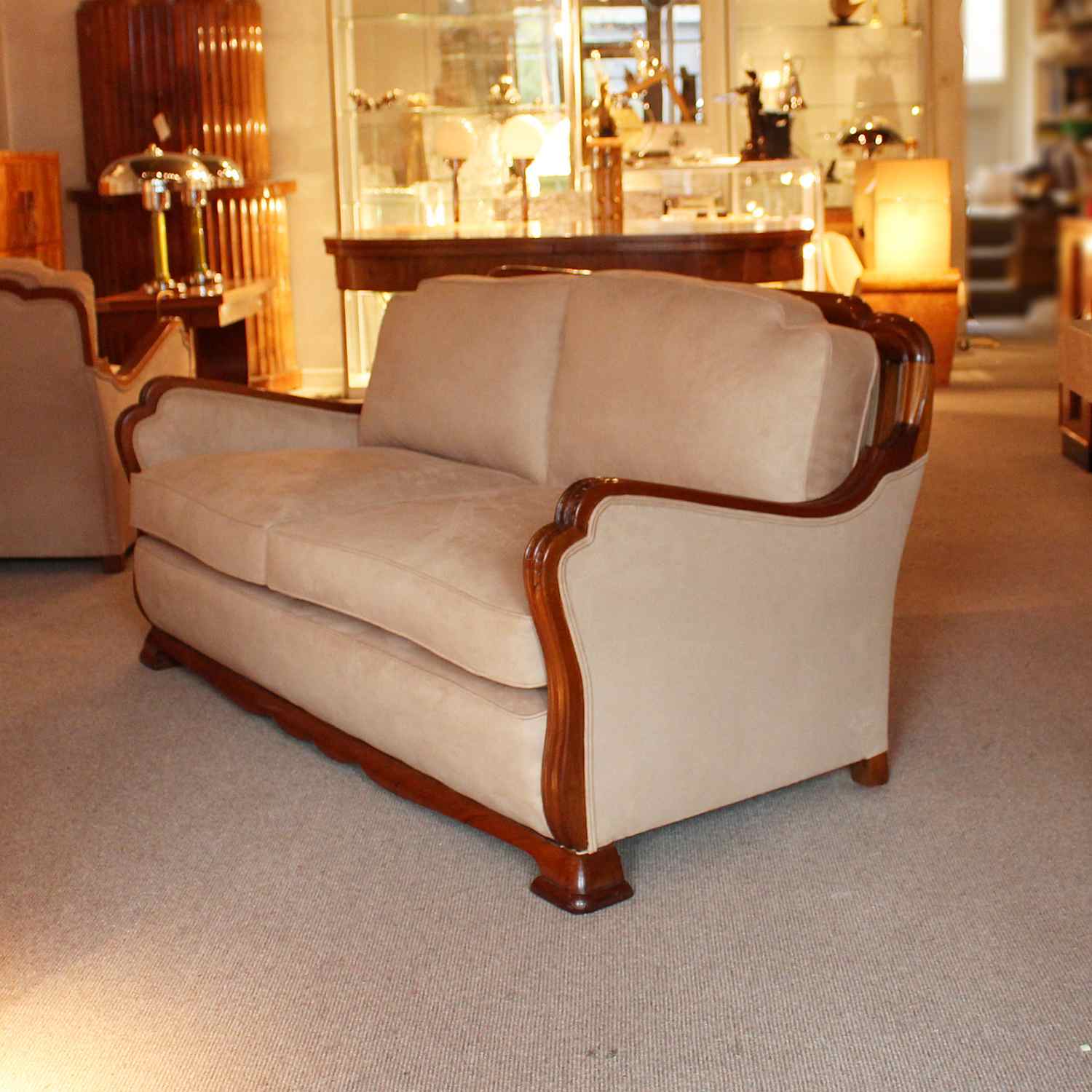 Art Deco three piece suite sofa and armchairs circa 1925 at Jeroen Markies