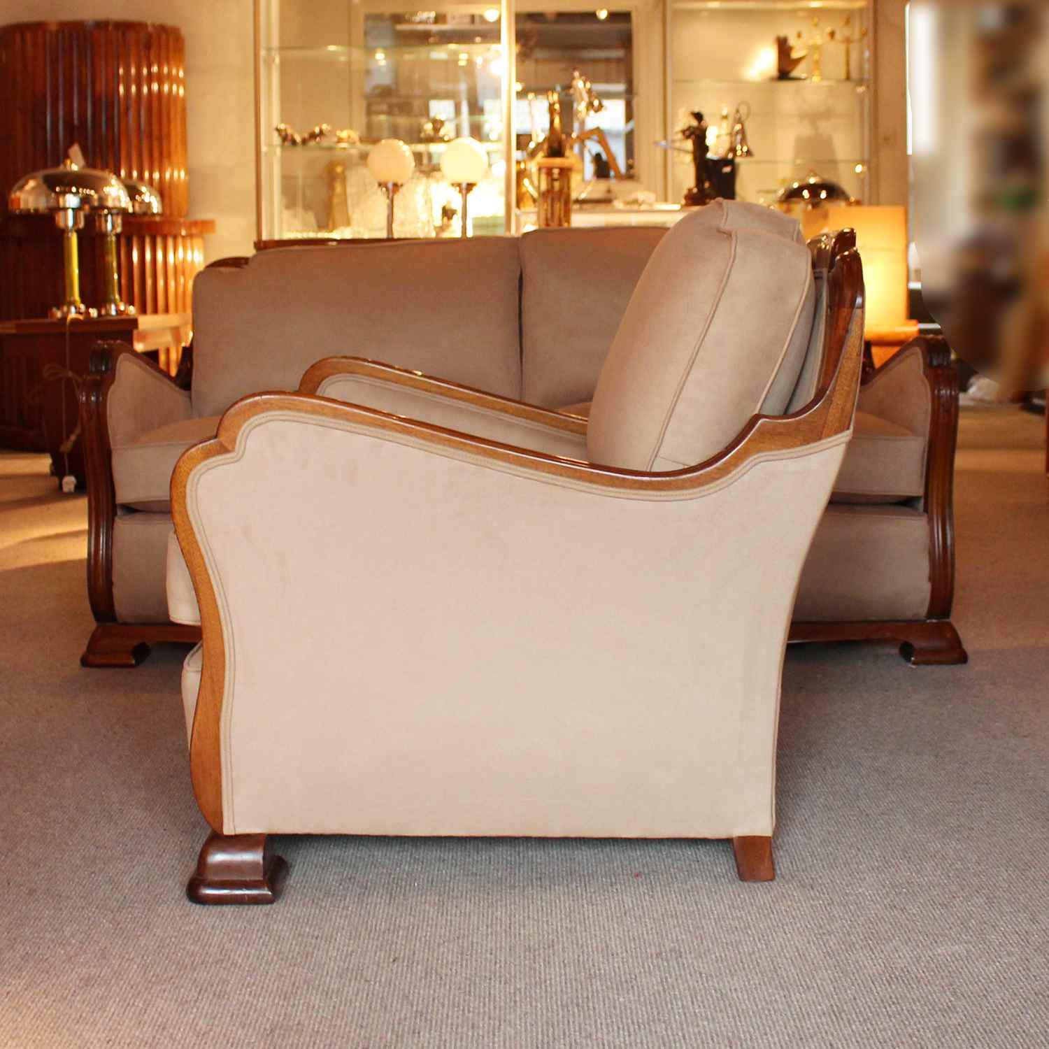 Art Deco three piece suite sofa and armchairs circa 1925 at Jeroen Markies