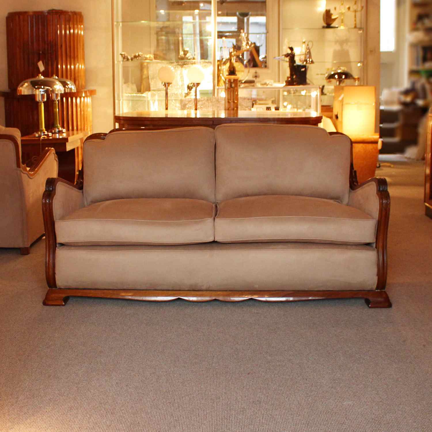 Art Deco three piece suite sofa and armchairs circa 1925 at Jeroen Markies