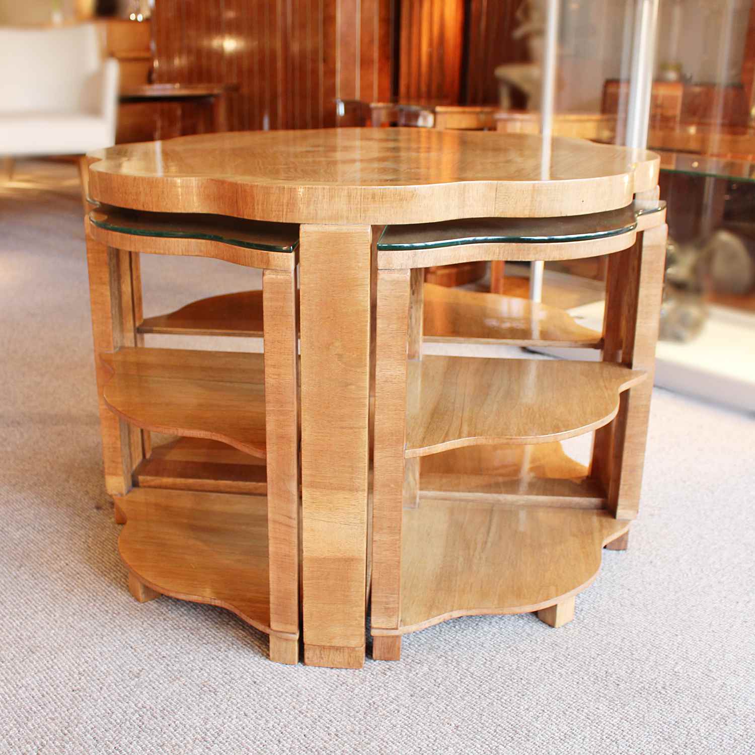 Art Deco walnut coffee table circa 1930 at Jeroen Markies