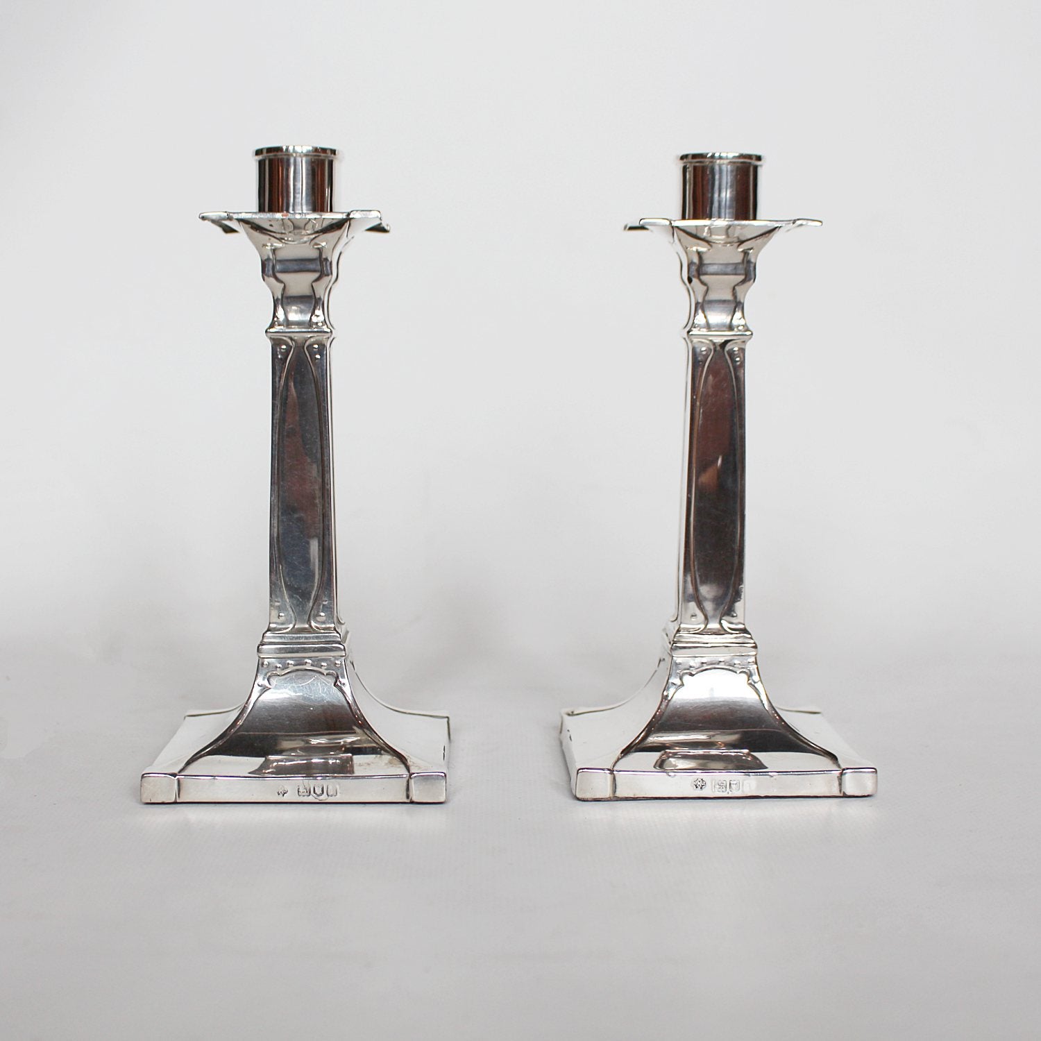 Art Nouveau silver candlesticks circa 1910 at Jeroen Markies Art Deco