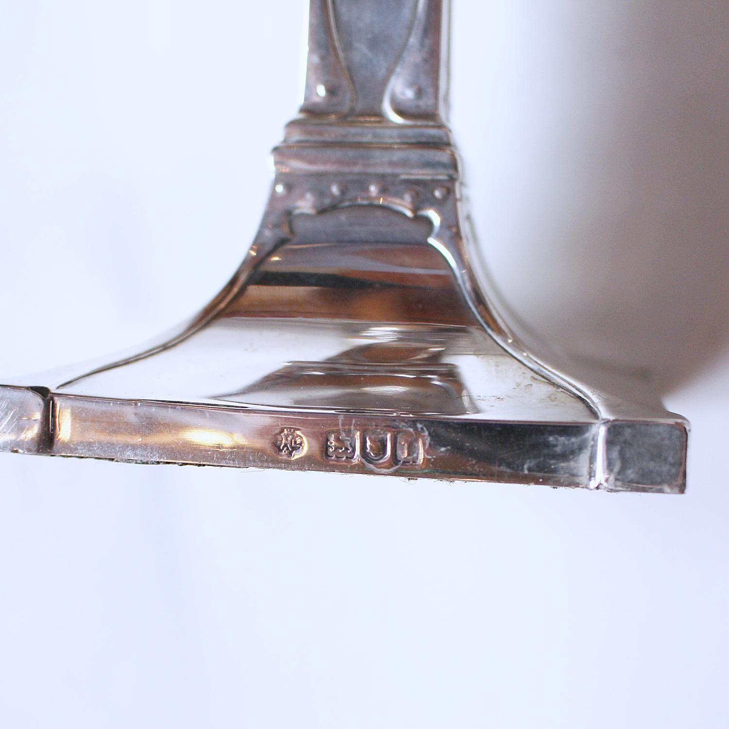 Art Nouveau silver candlesticks circa 1910 at Jeroen Markies Art Deco