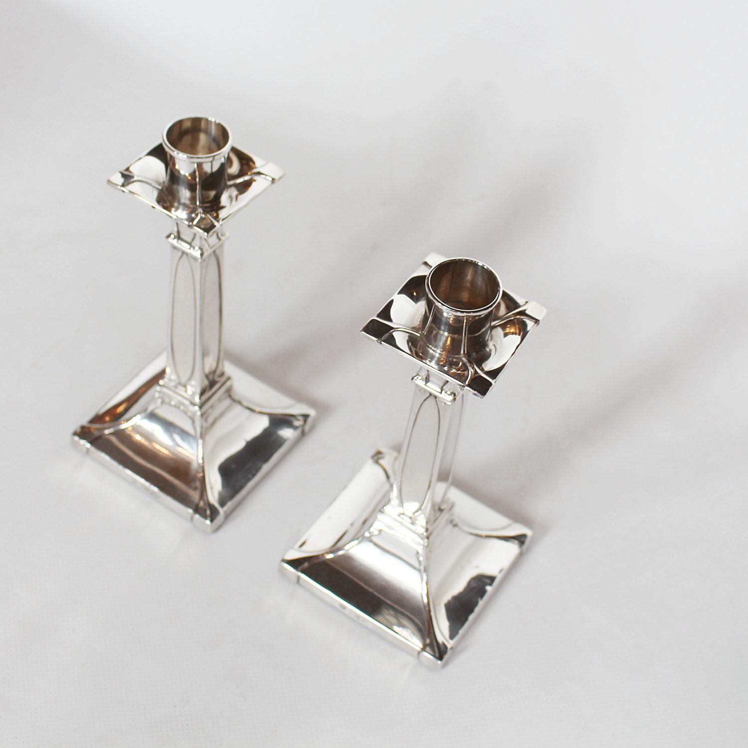 Art Nouveau silver candlesticks circa 1910 at Jeroen Markies Art Deco