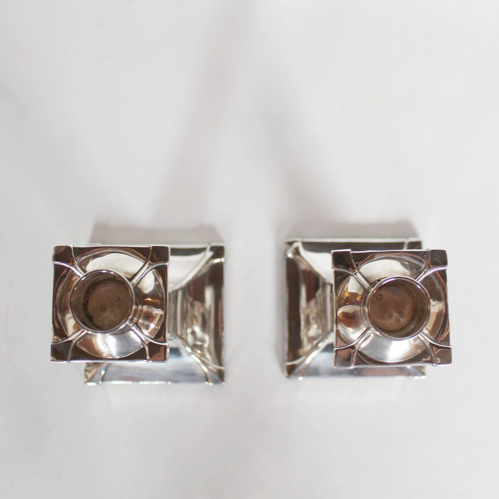 Art Nouveau silver candlesticks circa 1910 at Jeroen Markies Art Deco
