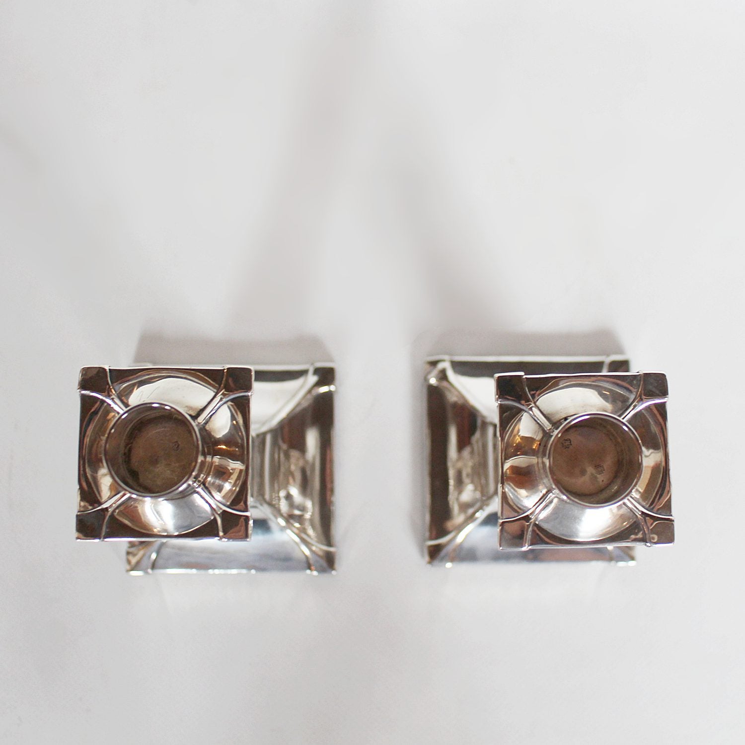 Art Nouveau silver candlesticks circa 1910 at Jeroen Markies Art Deco