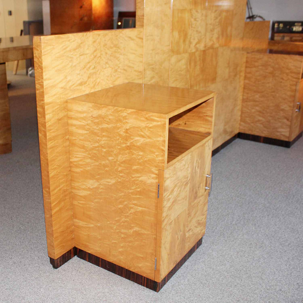 Art Deco bed head for king size bed with integral cabinets at Jeroen Markies