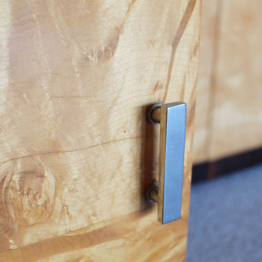 Art Deco bed head for king size bed with integral cabinets at Jeroen Markies