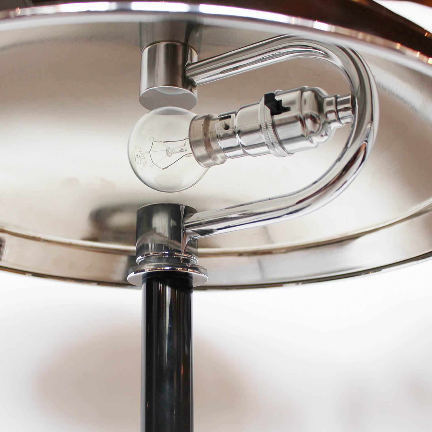 Art Deco dome lamps with black stem at Jeroen Markies 