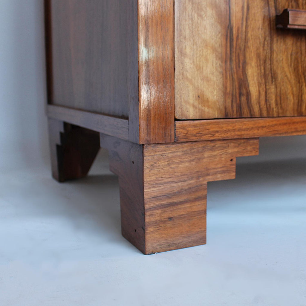 An Art Deco chest with cabinet to top in figured walnut at Jeroen Markies