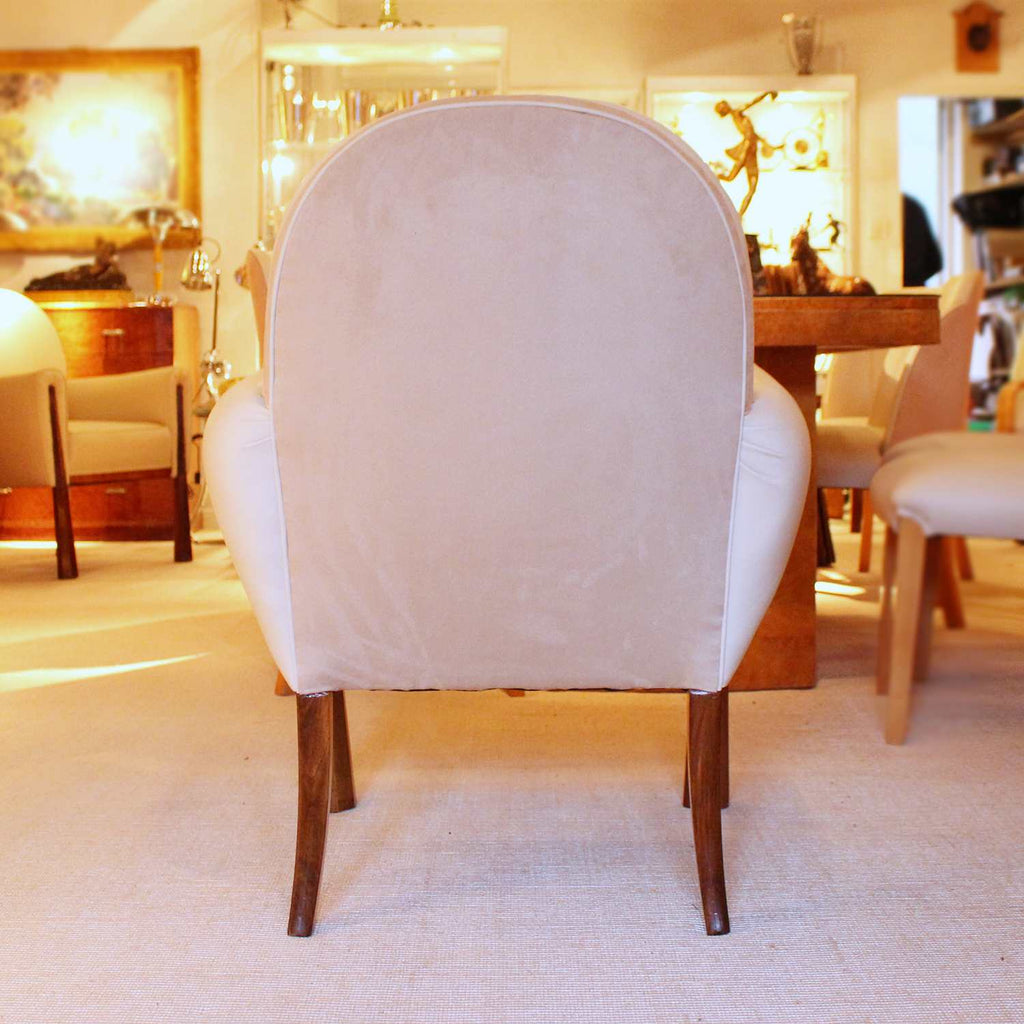 Art Deco armchairs with carved walnut legs French circa 1930 at Jeroen Markies