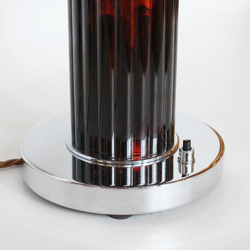 Art Deco lamp in bakelite and chromed metal at Jeroen Markies