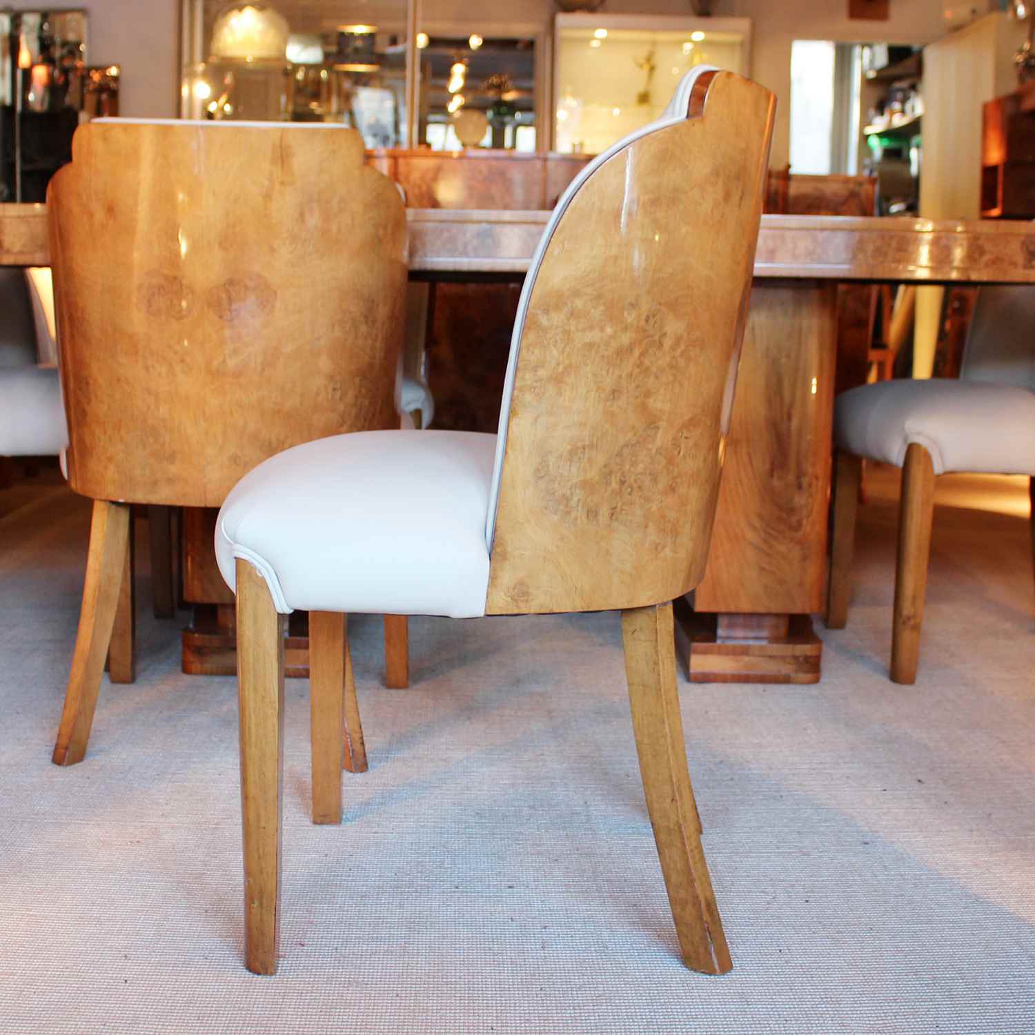 Epstein Art Deco dining suite with six chairs circa 1930 at Jeroen Markies 