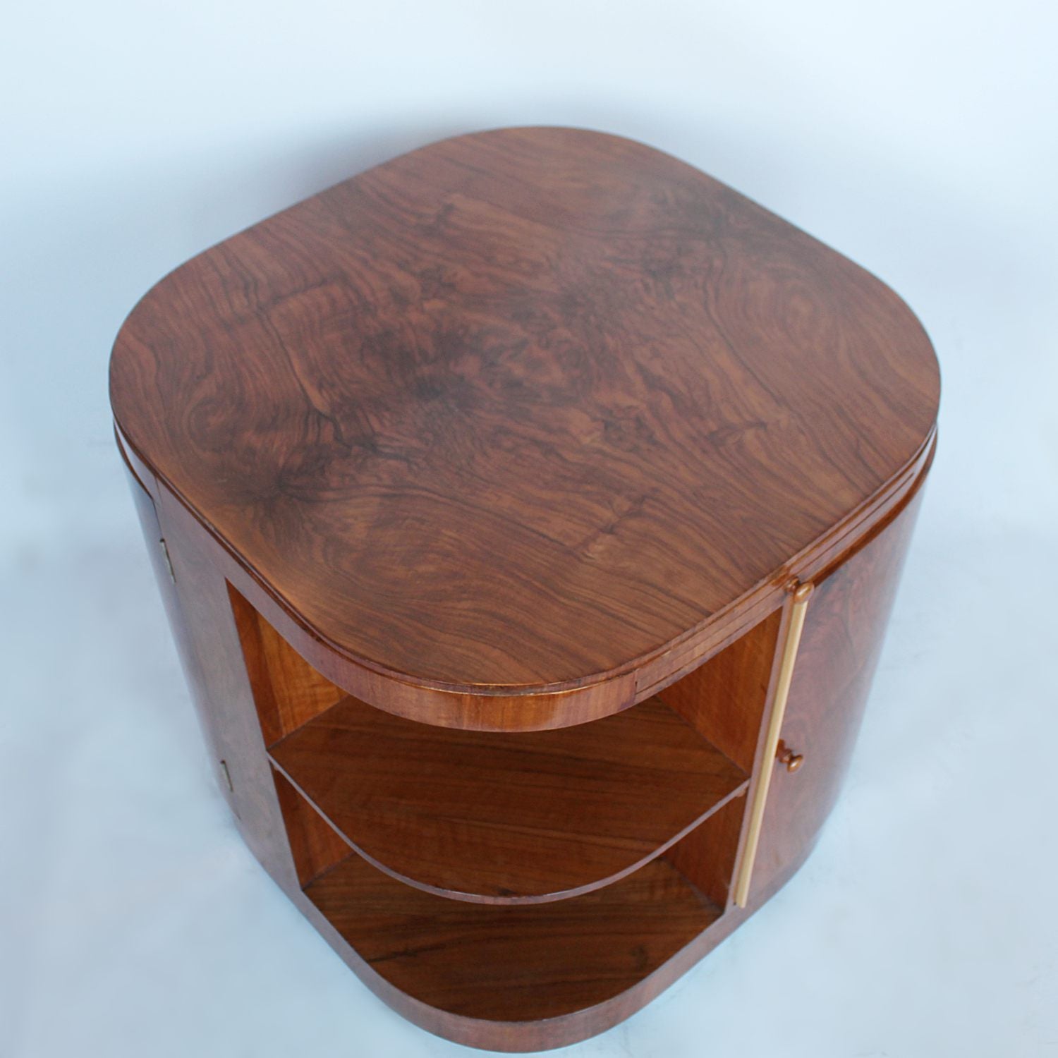 Heal's Art Deco library drinks table in walnut at Jeroen Markies