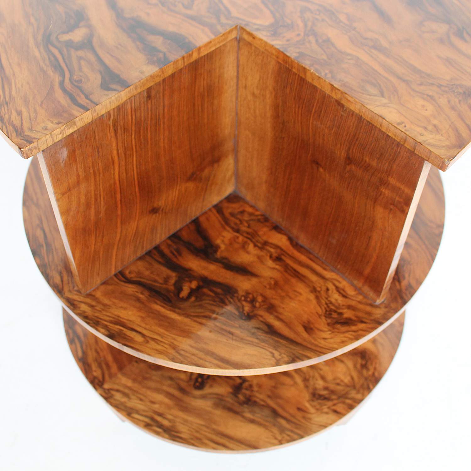 Art Deco library side table in figured walnut circa 1930