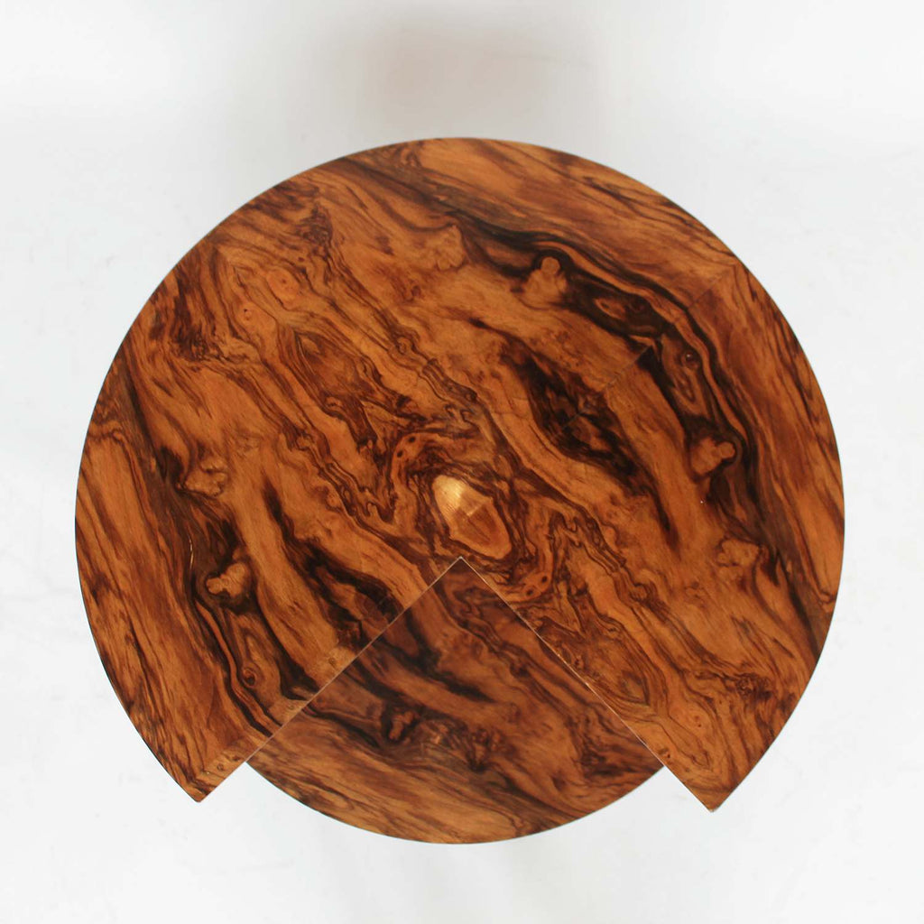 Art Deco library side table in figured walnut circa 1930