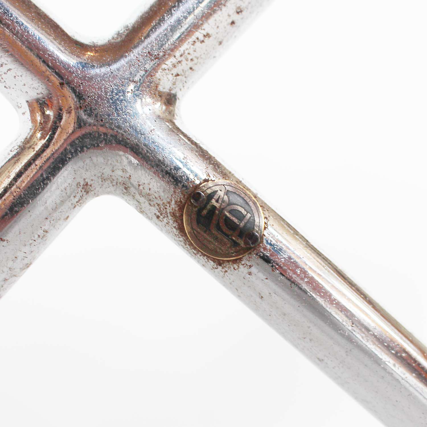 Art Deco metal and mirrored glass side table circa 1930