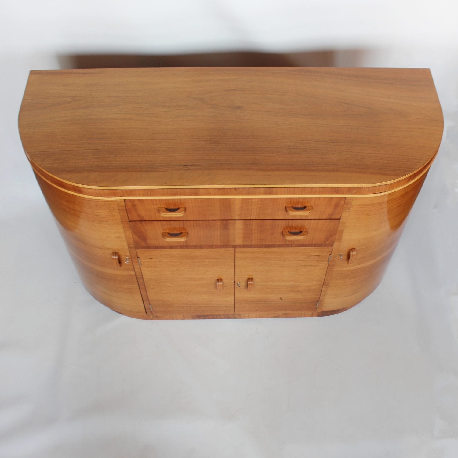 Art Deco sideboard in walnut and satin birch circa 1930 at Jeroen Markies