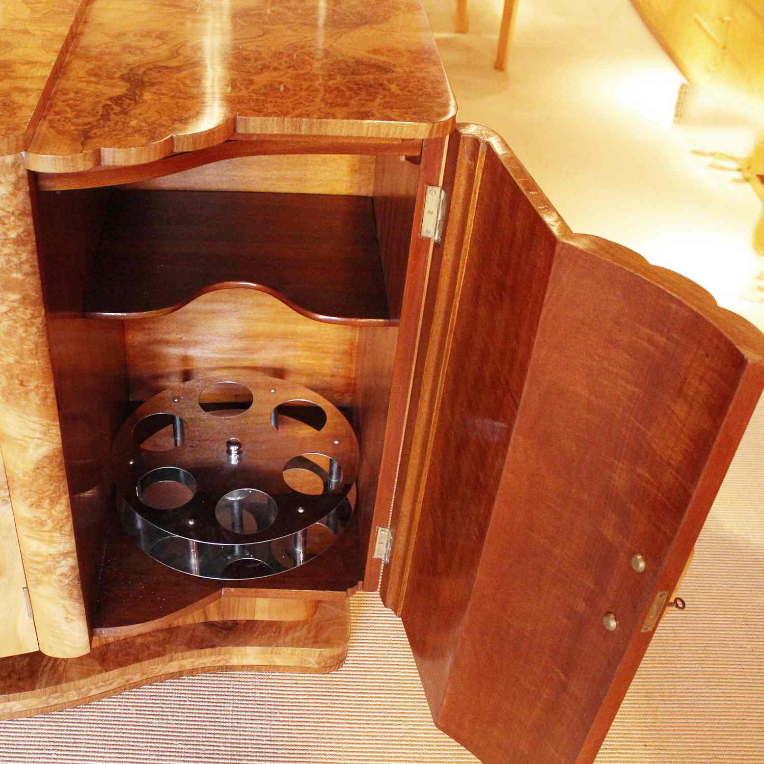 Epstein Art Deco sideboard in burr walnut circa 1930 at Jeroen Markies