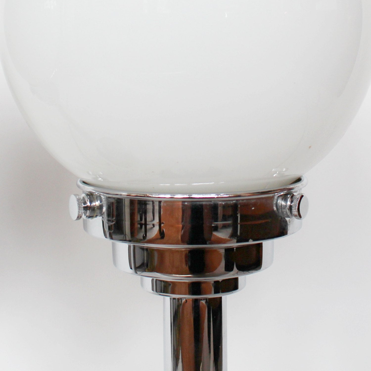 Art Deco chromed metal and glass table lamps at Jeroen Markies