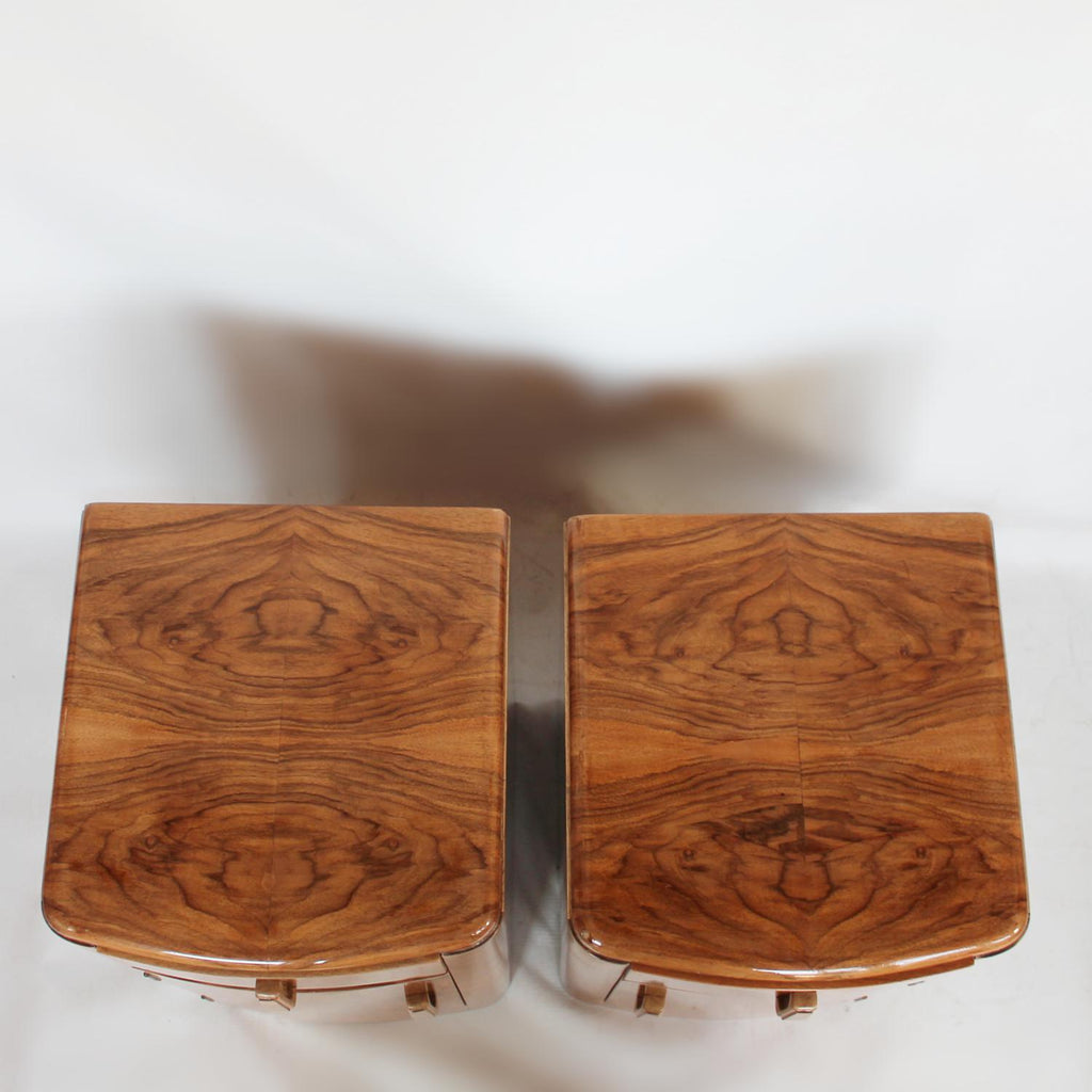Classic Art Deco bedside cabinets in walnut at Jeroen Markies
