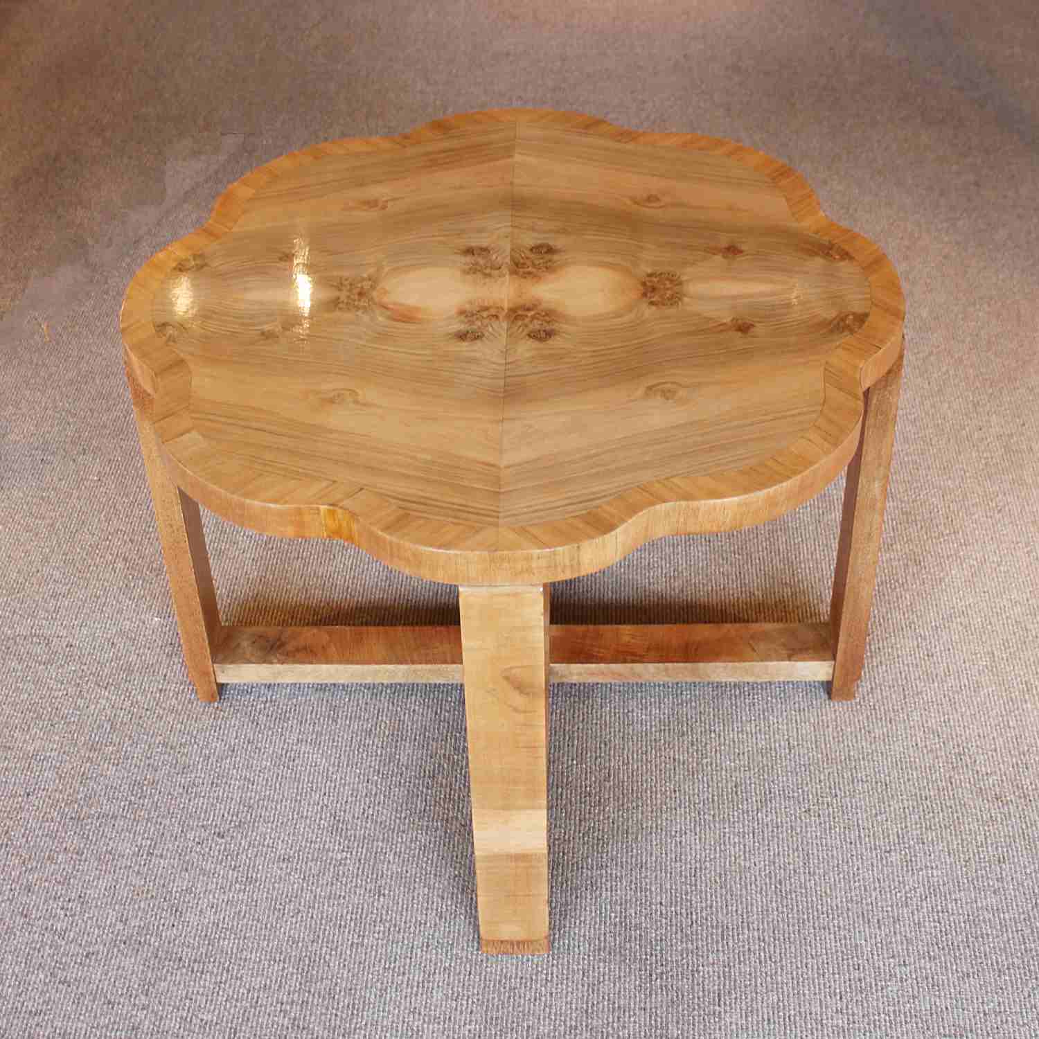 Art Deco walnut coffee table circa 1930 at Jeroen Markies