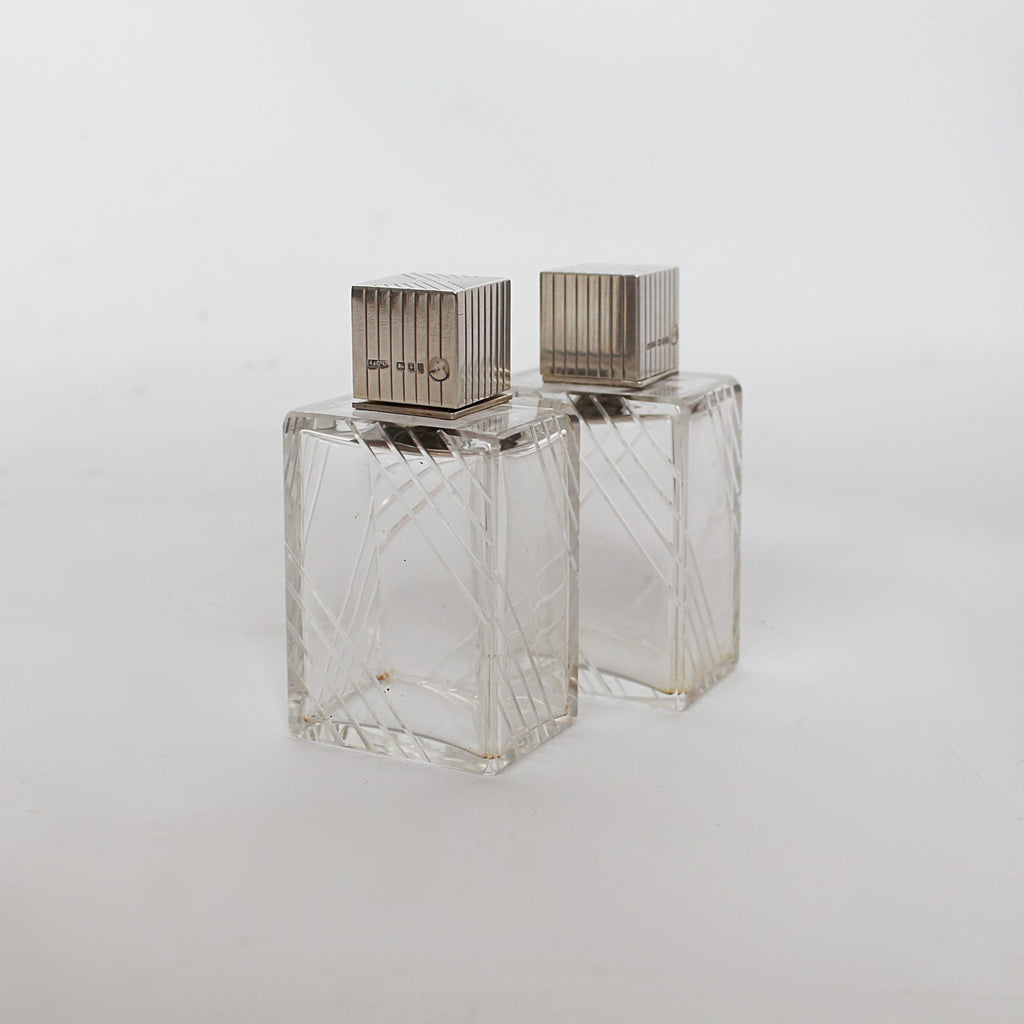 Asprey Art Deco silver vanity set dated 1937