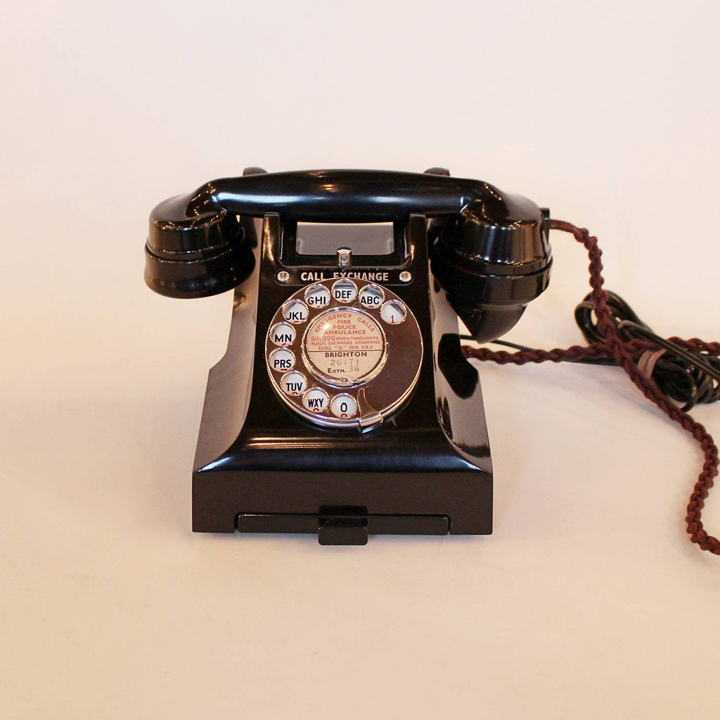 Art Deco black bakelite telephone