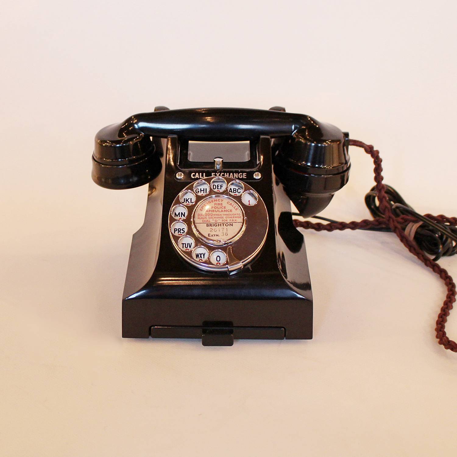Art Deco black bakelite telephone