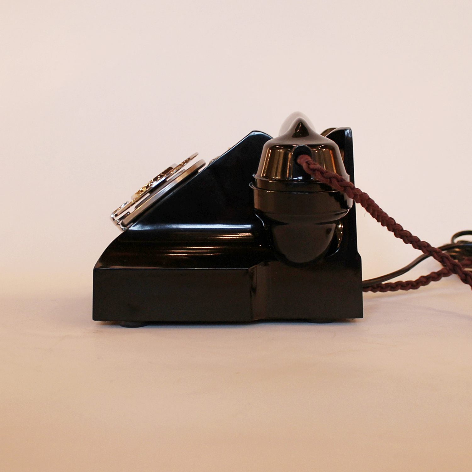 Art Deco black bakelite telephone