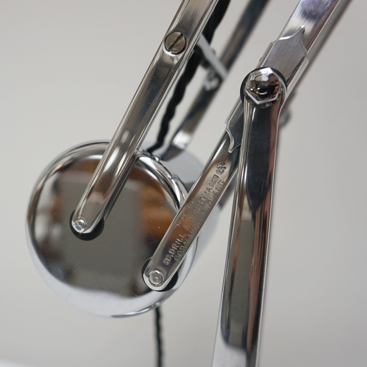 Hadrill & Horstmann Counterposie Barrell Lamp - Circa 1950 - Polished Chrome Lamp- Jeroen Markies Art Deco
