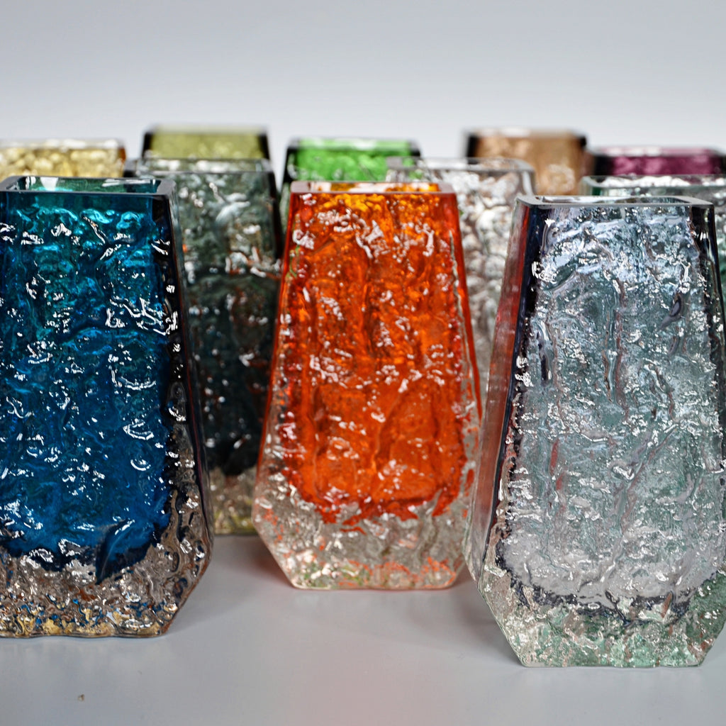 Collection of Fourteen Textured 'Coffin' Bark Vases